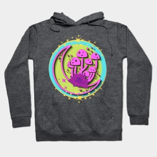 Moon Shrooms Starry Night Glitter Lotus Hoodie